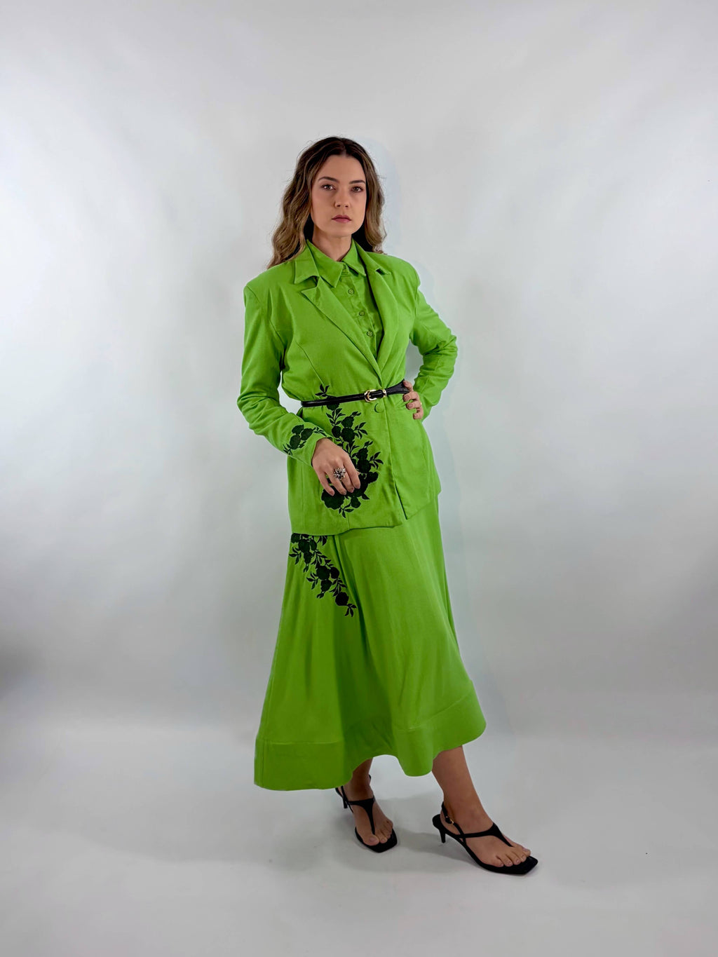 Saia Bordada - Verde