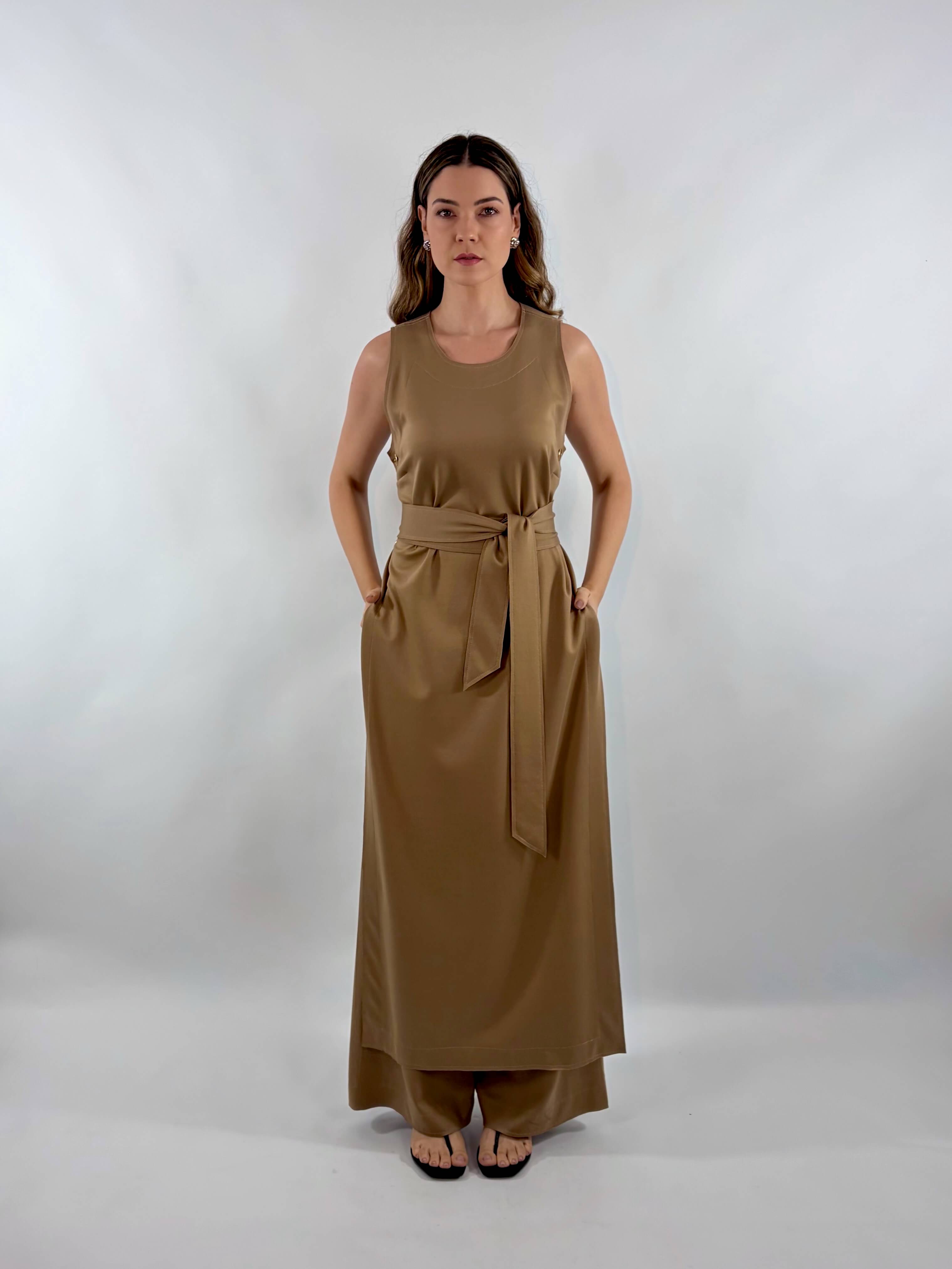 Calça Pantalona - Caramelo