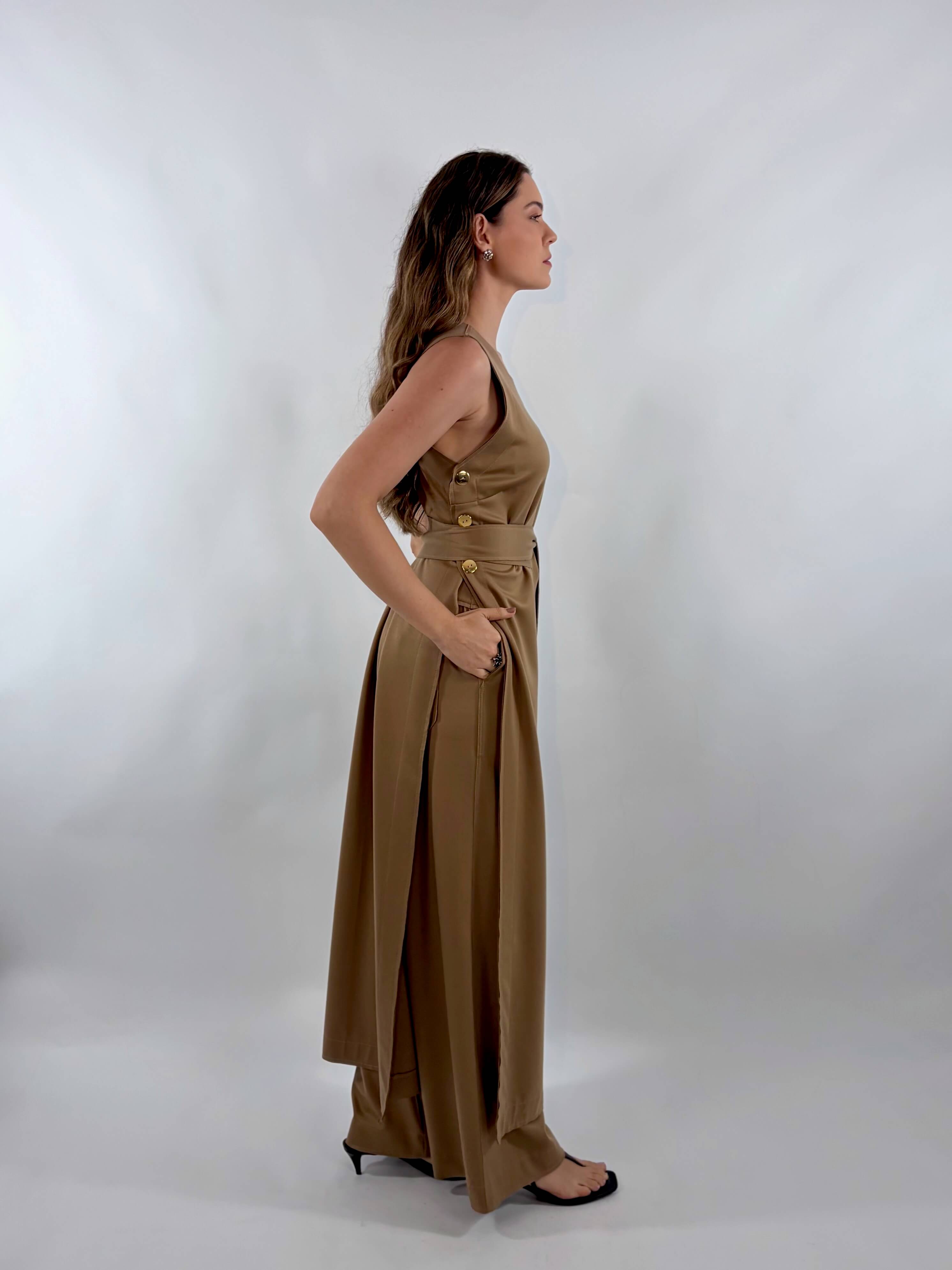 Calça Pantalona - Caramelo