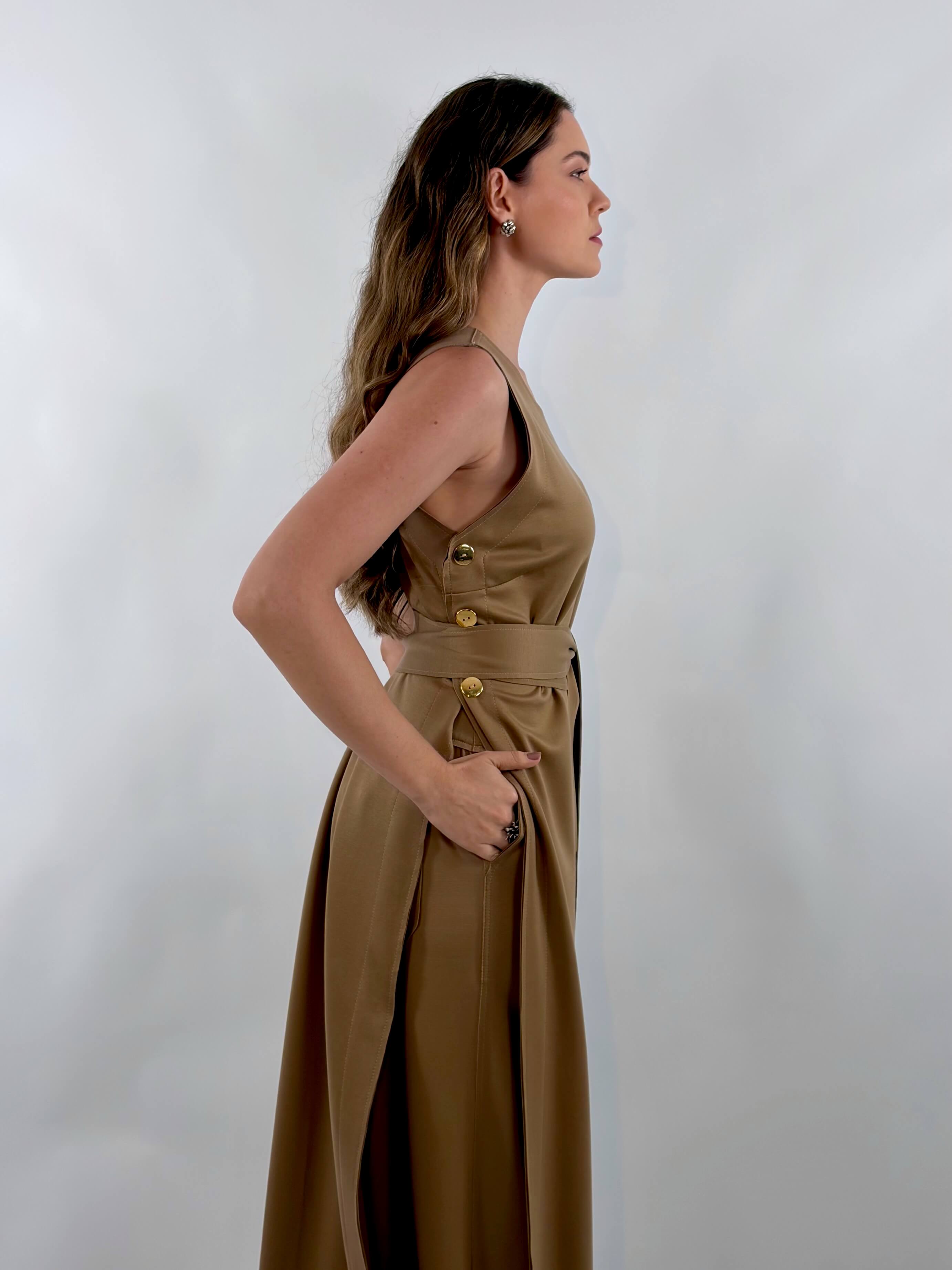 Calça Pantalona - Caramelo